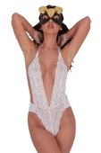 Sistina Bayan Beyaz Dantelli Bodysuit 855 thumbnail 1