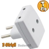 3lü T Fiş Priz Golyat Çoklu Grup Priz Çoğaltıcı Üçlü Golyat Elektrik Prizi thumbnail 1