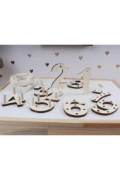 Delikli Rakamları Ve Miktarlarını Öğreniyorum Pim Takmalı Bez Torbalı 8mm - 1