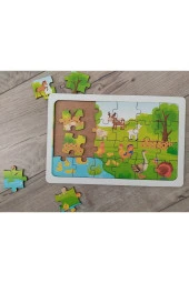 Inek Kuzu Ördek Puzzle Ahşap Renkli Puzzle 24 Parça - 1