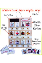 Montessori Büyük Boy Sorumluluk Alma Beceri Ve Görev Tablosu Günlük Rutinim - 1