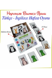 Türkçe - Ingilizce Kutulu 18 Hayvanlı Bulmaca Oyunu - 1