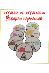 Ahşap Renkli Kıtalar Ve Kıtalarda Yaşayan Hayvanlar - 2
