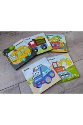 Mini 5li Araçlar Ahşap Puzzle Seti - 1