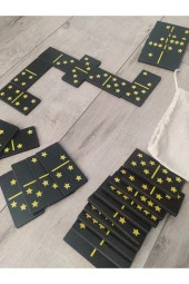 Ahşap Yıldızlı Domino Büyük Boy 8 Cm * 4 Cm - 3