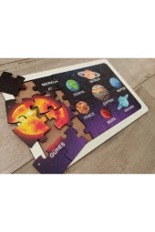 Güneş Sistemi 24 Parça Renkli Ahşap Puzzle - 2