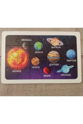 Güneş Sistemi 24 Parça Renkli Ahşap Puzzle - 3