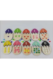 Ponponlu Yumurta Sayı Ve Değerlerini Öğreniyorum Ahşap Montessori Puzzle - 3