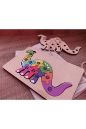 Dinozor Modelli 2 Parça Ip Geçirmeli Ve Renkli Sayıları Öğreniyorum Puzzle 25 Cm X 15cm - 3