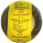 Öznur Nhxmh Yanmaz Kablo 1,5 Luk Siyah Öznur-Hes (100 Metre) - 1