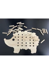 Montessori İp Geçirme Ve Pim Takma Kirpi - 1