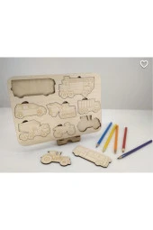 Montessori Araçlar Boyama Puzzle - 1