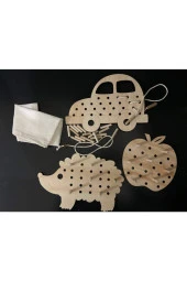 Montessori Ip Geçirme Ve Pim Takma 3lü Oyun Seti - 1