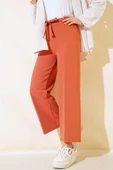 Kuşak Bağlamalı Dabıl Pantolon Kiremit - 1