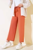 Kuşak Bağlamalı Dabıl Pantolon Kiremit - 2