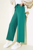 Kuşak Bağlamalı Dabıl Pantolon Yeşil - 1