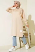 Arma Detaylı Uzun Tunik Bej thumbnail 1