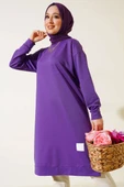 Arma Detaylı Uzun Tunik Mor thumbnail 2