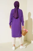 Arma Detaylı Uzun Tunik Mor thumbnail 3