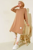 Arma Detaylı Uzun Tunik Latte thumbnail 1