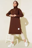 Arma Detaylı Uzun Tunik Kahve thumbnail 2