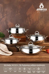 Amboss Trend 13 Parça Paslanmaz Çelik Tencere Seti & Karıştırma Çok Amaçlı Kase Seti - 2