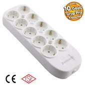 10lu Grup Priz Klemensli Fiş Priz Topraklı Çoklu Grup Priz Çoğaltıcı Onlu Kablosuz thumbnail 1