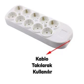 10lu Grup Priz Klemensli Fiş Priz Topraklı Çoklu Grup Priz Çoğaltıcı Onlu Kablosuz thumbnail 2