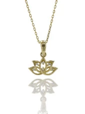 Minik Lotus Çiçeği 14 Ayar Altın Kolye thumbnail 1