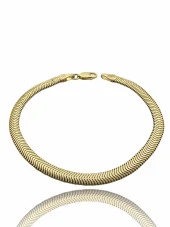 Balık Sırtı Ezme İtalyan 5 mm 14 Ayar Altın Bileklik thumbnail 1