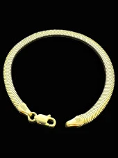 Balık Sırtı Ezme İtalyan 5 mm 14 Ayar Altın Bileklik thumbnail 2