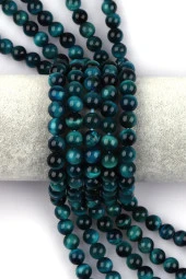 Turkuaz Kaplan Gözü Doğal Taş Dizi 8 mm Küre Kesim thumbnail 1