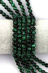 Yeşil Kaplan Gözü Doğal Taş Dizi 6 mm Küre Kesim thumbnail 1