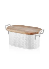 The Mia Prizma Ekmek Saklama Kabı Beyaz 40x22x18 cm PZM0003 - 2