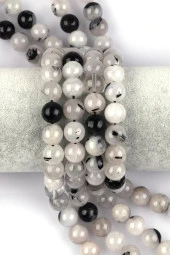 Rutil Kuvars Doğal Taş Dizi 10 mm Küre Kesim thumbnail 1