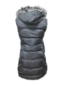 Ay Bilge A1006 Kadın Kapüşonlu Kürklü Kısa Şişme Yelek thumbnail 4