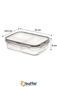 3 Bölmeli Kilitli Kapaklı 1 Litre Erzak Saklama Kabı LC-510 - 8