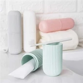 Seyahat Tipi Plastik Diş Fırçası Gözlük Kalem Fırça Erzak Saklama Kabı Düzenleme Kalemlik - 4