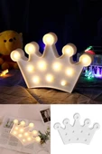 3D Dekoratif Pilli Kraliçe Tacı Model Led Masa ve Gece Lambası - 1