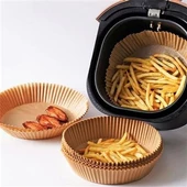 Air Fryer Pişirme Kağıdı Hava Fritöz Yağ Geçirmez Yapışmaz Tabak Model 50 Adet - 5