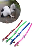Çıngıraklı Zilli Sevimli Renkli Slikon Kedi Köpek Boyun Tasması - 11