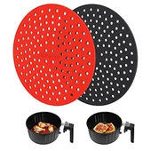 Renkli Isıya Dayanıklı Yıkanılabilir Silikon Fırın Ve Airfryer Yuvarlak Pişirme Matı 20 Cm - 6