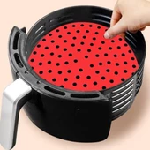 Renkli Isıya Dayanıklı Yıkanılabilir Silikon Fırın Ve Airfryer Yuvarlak Pişirme Matı 20 Cm - 1