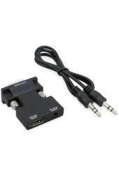Ses Destekli HDMI to VGA Çevirici Dönüştürücü Adaptör - 4499 - 1