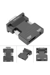 Ancheyn Ses Destekli HDMI to VGA Çevirici Dönüştürücü Adaptör 4499 - 4