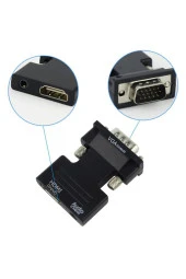 Ses Destekli HDMI to VGA Çevirici Dönüştürücü Adaptör - 4499 - 6