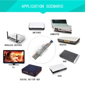 Ancheyn Yeni Nesil Delikli Cat6/Cat5 RJ45 Jack Konnektör UTP 100 Adet 4381 thumbnail 7