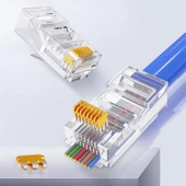Ancheyn Yeni Nesil Delikli Cat6/Cat5 RJ45 Jack Konnektör UTP 100 Adet 4381 thumbnail 5