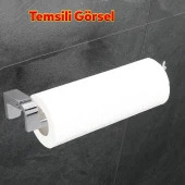 Banyo Lavabo Mutfak Aparat Uzun Kağıt Havluluk Açık Kağıtlık 26 cm Metal Sağlam Krom thumbnail 3