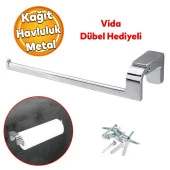 Banyo Lavabo Mutfak Aparat Uzun Kağıt Havluluk Açık Kağıtlık 26 cm Metal Sağlam Krom thumbnail 1
